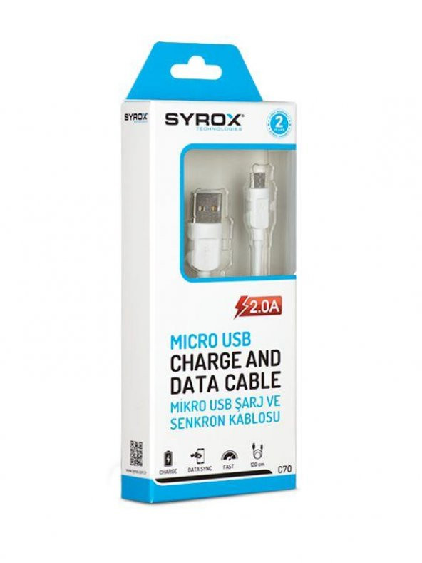 Syrox SYX-C70 Şarj Veri Data Kablosu 2.0 Amper
