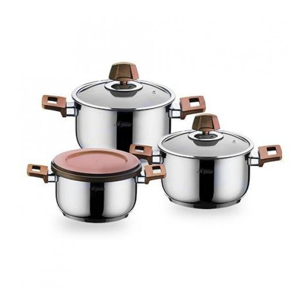 Aryıldız Piazza 3 Parça Tencere Set Rose Gold - 2