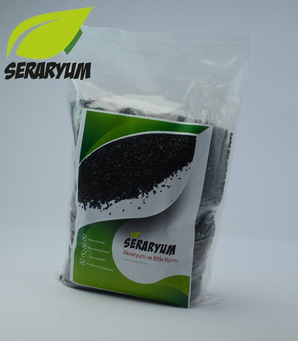 Akvaryum ve Teraryum için Siyah kum 2,5 KG ( 2-3 mm)