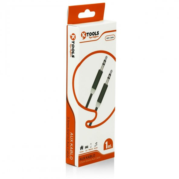 Ktools Sound Easy 1M Beyaz 3,5 mm AUX Kablo - 2