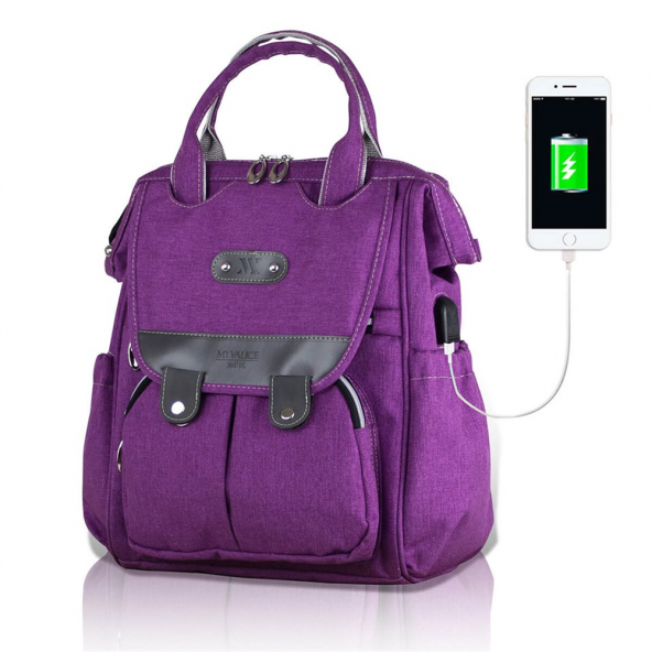 My Valice Smart Bag Tiny li Anne Bebek Bakım ve Sırt Çantası Mor - 1