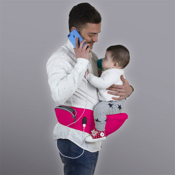 My Valice Carry Bel Destekli Ana Kucağı Bebek Taşıyıcı Kanguru Pembe - 2