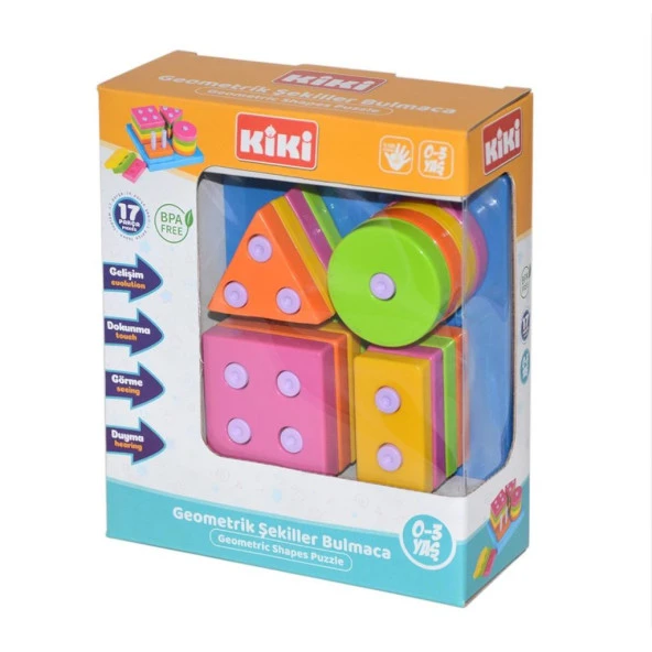AE-1410 Kiki Geometrik Şekiller Bulmaca 0-3 yaş - 7