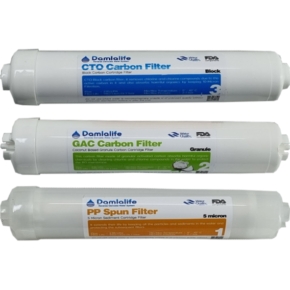 Damlalife 12 Inline Çubuklu Filtre 3Lü Filtre Seti - Resim 3
