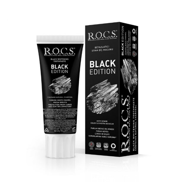 R.O.C.S. Black Edition Kömürle Beyazlatıcı Diş Macunu - 2