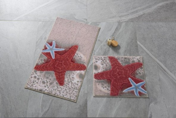 Confetti Sea Star 2li Set Klozet Takımı Banyo Paspası Mercan