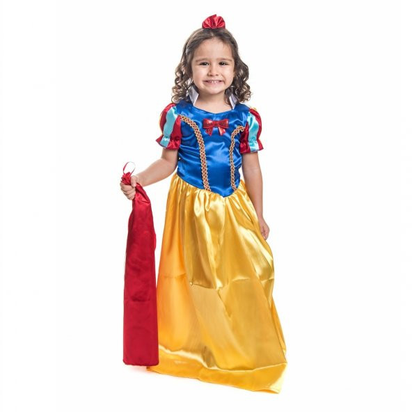 Pamuk Prenses Kostümü Düz -Pelerinli Pamuk Prenses Kostümü