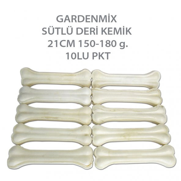 Gardenmix Sütlü Deri Kemik 21 cm 150-180 gr ( 10 lu Paket )