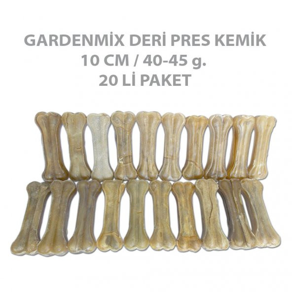 Garden Mix Deri Pres Kemik 10 cm 40-45 gr ( 20 li Paket )