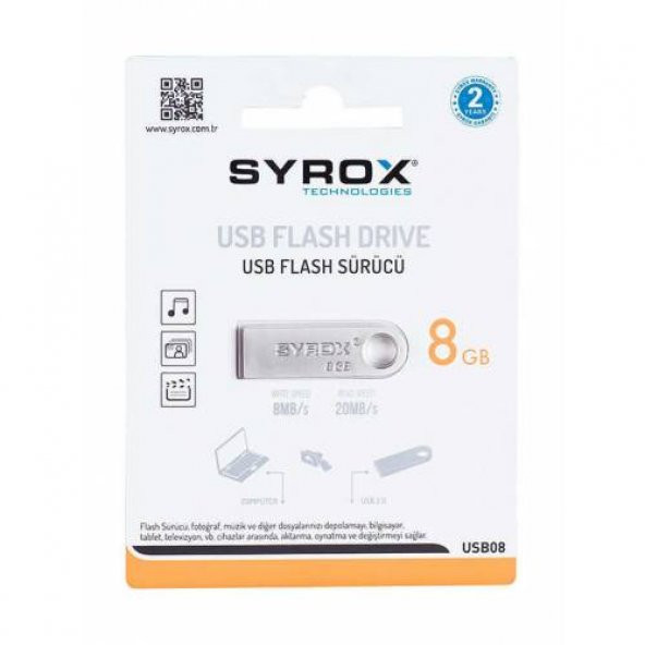 Syrox Metal Usb Bellek 8 GB