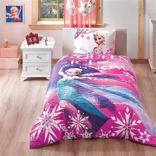 Taç Lisanslı Dört Mevsim Tek Kişilik Frozen Elsa
