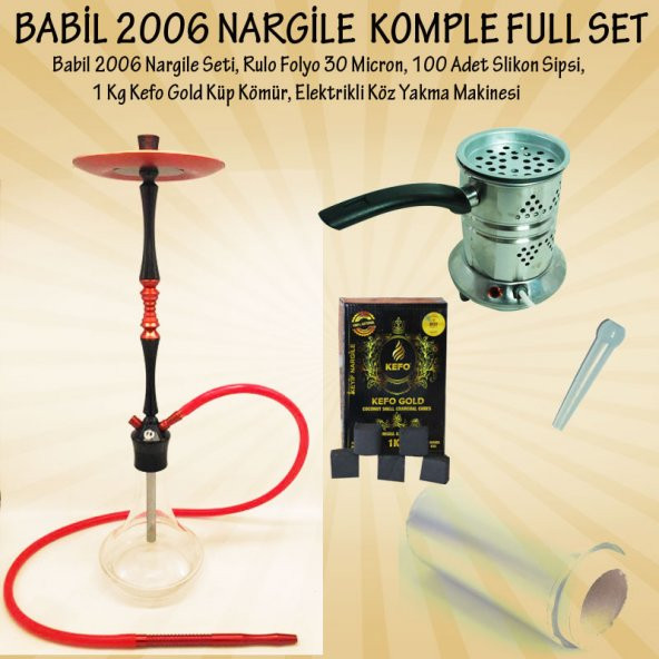 Büyük Boy Alüminyum Kilitli Babil 2006 Nargile Takımı Komple Full
