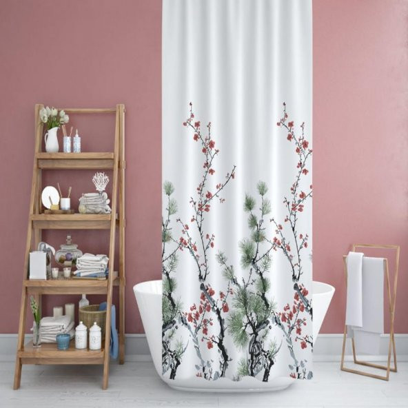 Prado Çam Banyo Duş Perdesi 180x200cm + Perde Halkası