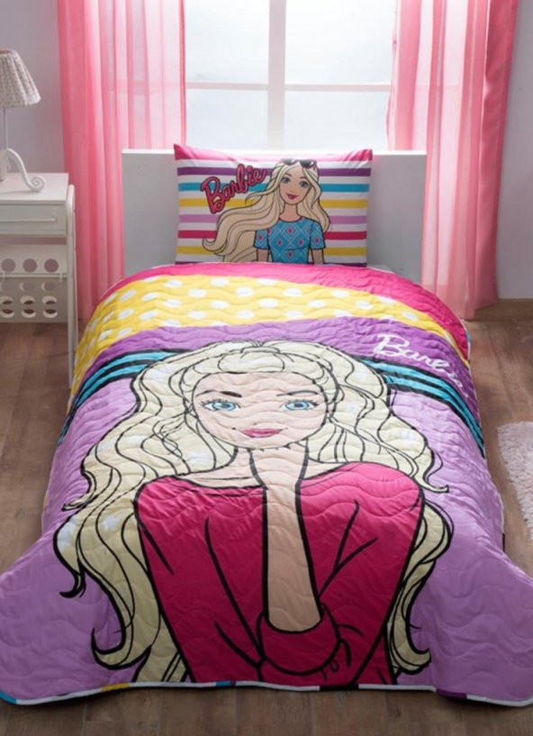 Taç Lisanslı Yatak Örtüsü Tek Kişilik Cpp Barbie - 1