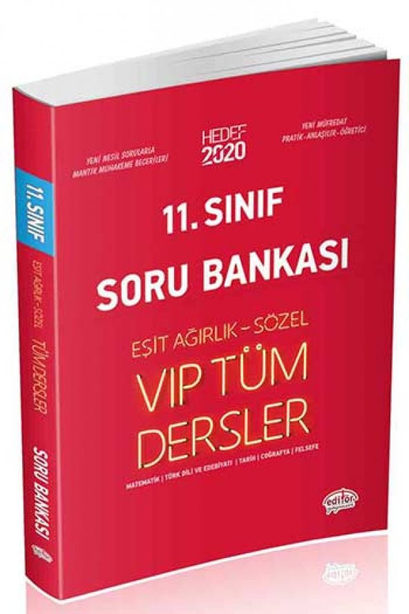 11. Sınıf VIP Tüm Dersler Eşit Ağırlık Sözel Soru Bankası Editör Yayınları