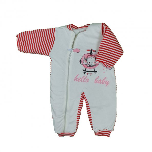 Kız - Erkek Bebek Sevimli Fil Modelli Uyku Tulumu 3-4 Yaş Kırmızı - C74073-3
