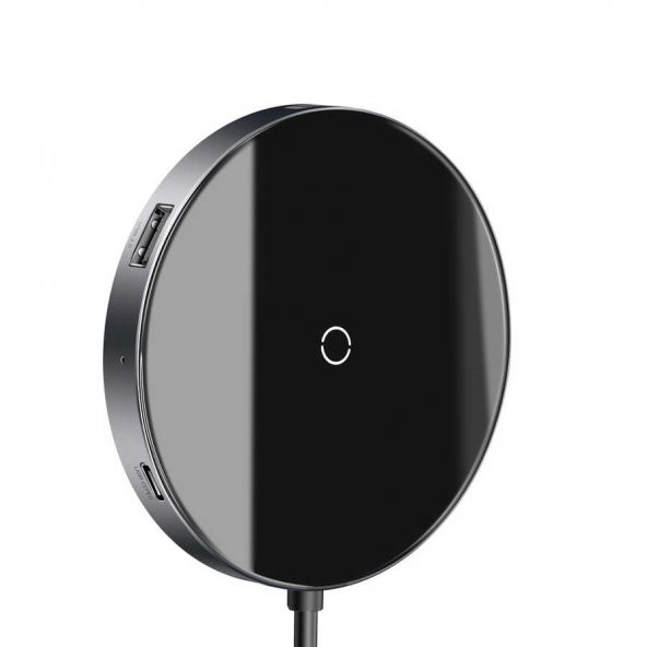 Baseus Circular Mirror Wireless Charger Hub Type-c To Usb 3.0 1+Usb 2.0 3 Type-C Pd 4K HD - 2