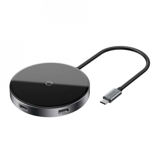 Baseus Circular Mirror Wireless Charger Hub Type-c To Usb 3.0 1+Usb 2.0 3 Type-C Pd 4K HD - 8