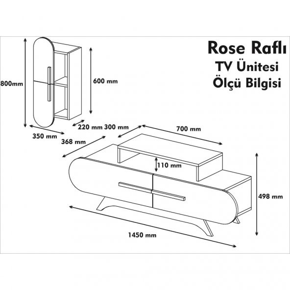 Variant Rose Duvar Raflı Tv Ünitesi - 3