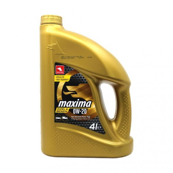 Petrol Ofisi Maxima 0W-20 4 Lt Tam Sentetik Motor Yağı