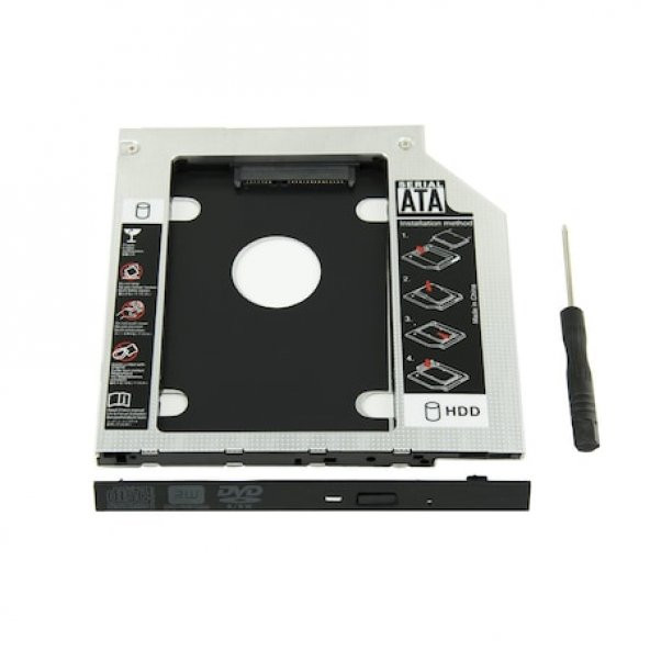 SSD CADDY 9.5 MM DVD TO SSD KIZAK 2 HDD BAĞLAMA - HDD CADDY 9.5M - 3