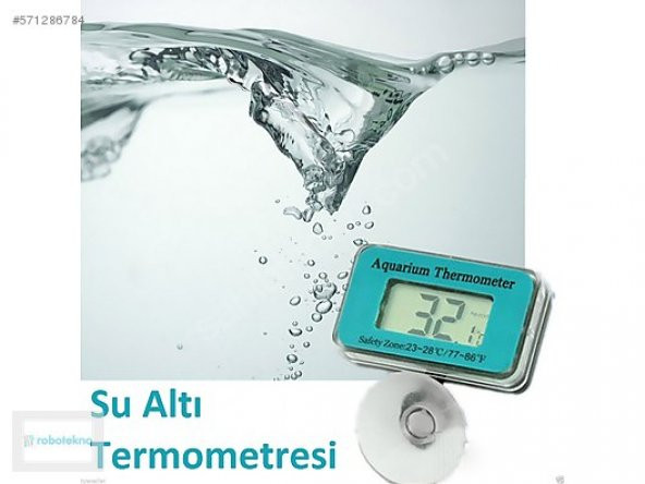 Mini Dijital Termometre Akvaryum Su Geçirmez Derece