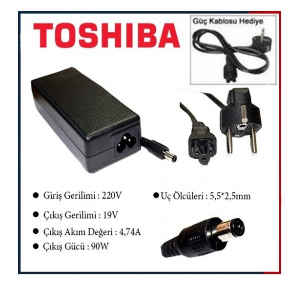 Toshiba PA-1750-24 PA3715U-1ACA Adaptör Şarj Aleti