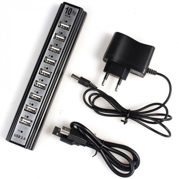 10 PORT USB ÇOĞALTCI ÇOKLAYICI HUB 4235p ADAPTÖRLÜ ÇOKLU AYGIT Cİ - 1