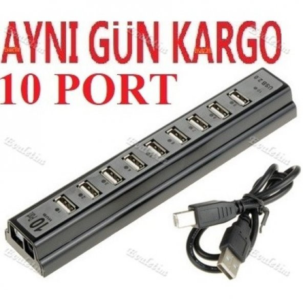 10 PORT USB ÇOĞALTCI ÇOKLAYICI HUB 4235p ADAPTÖRLÜ ÇOKLU AYGIT Cİ - 4