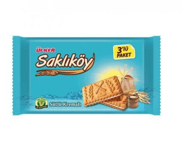 Ülker Saklıköy Sütlü Kremalı Yulaflı Bisküvi 264 Gr - 1