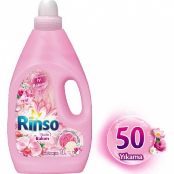 Rinso Sıvı Çamaşır Deterjanı Narin Bakım 3 lt 50 Yıkama