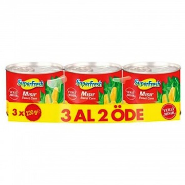 Super Fresh Süt Mısır 220 gr x 3 Adet