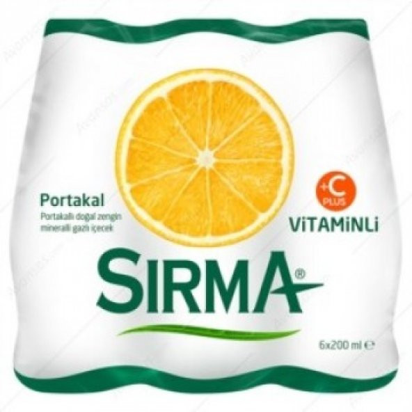 Sırma Portakal Aromalı Gazlı İçecek 200 ml x 6 Adet