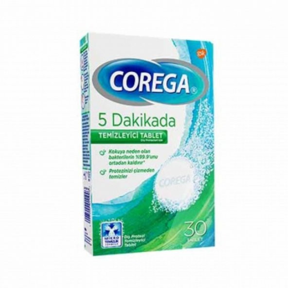 Corega Diş Protezi Temizleyici Tablet 30 Adet