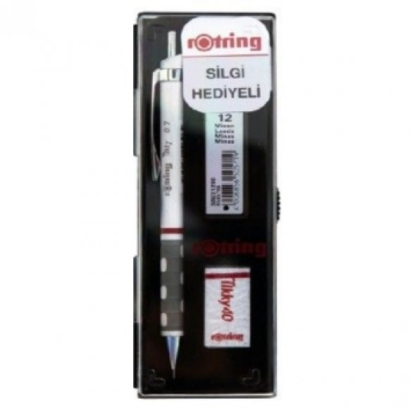 Rotring Tikky Uçlu Mekanik Kurşun Kalem Beyaz 0.7 mm Silgi Hediyeli