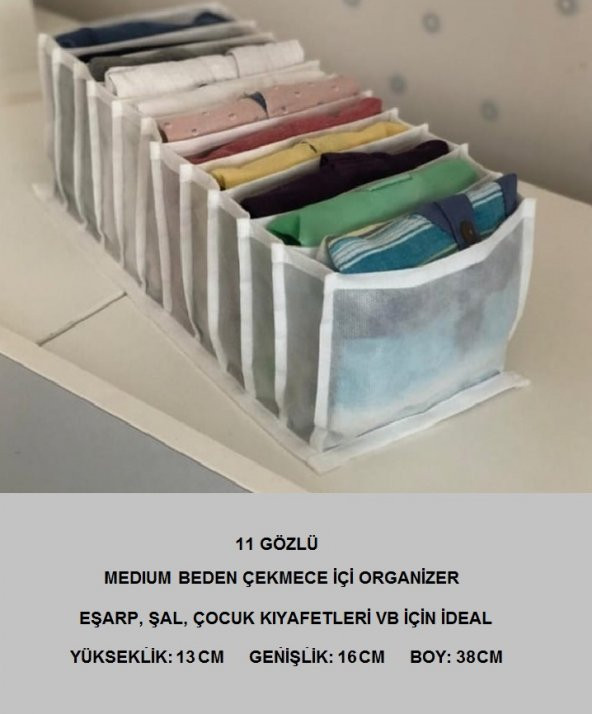 ORGANİZER CEPLİ ÇEKMECE VE DOLAP İÇİ DÜZENLEYİCİ - ÜCRETSİZ KARGO - 5