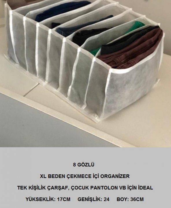 ORGANİZER CEPLİ ÇEKMECE VE DOLAP İÇİ DÜZENLEYİCİ - ÜCRETSİZ KARGO - 7