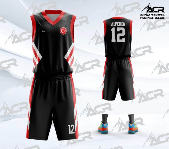 BFS002 - Basketbol Forma Yaptırma, Özel Basketbol Forması ve Basketbol Şortu, Dijital Baskı, Tasarım Forma Dizayn ACR