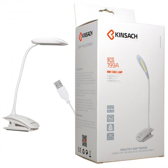 Kinsach KS199A Esnek USB Süper LED Dokunmatik Masa Lambası - 3