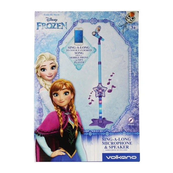 Disney Frozen Karlar Ülkesi Ayaklı Mikrofon Seti Karaokeli Işıklı Lisanslı DY-10701-FR