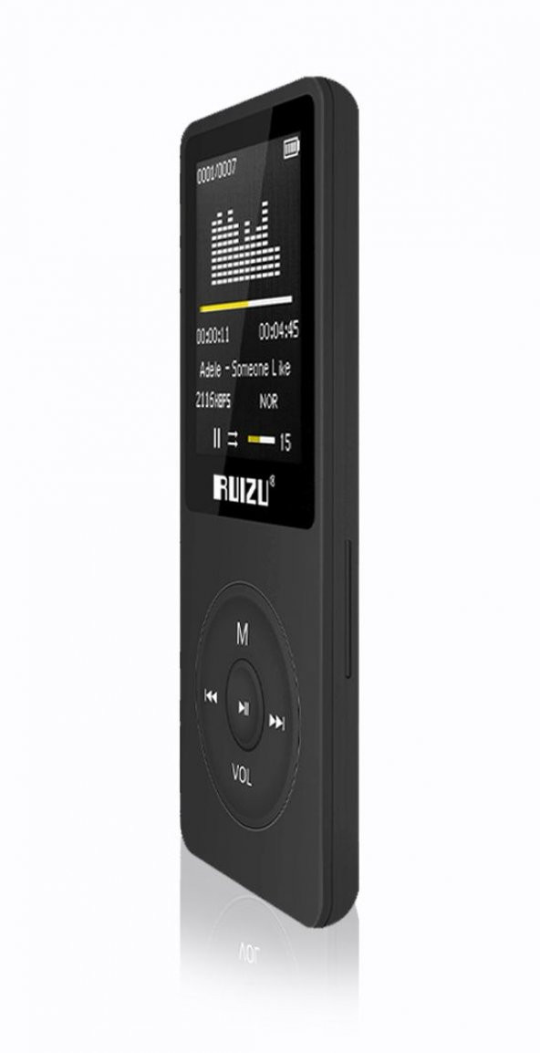 Ruizu X02 Ultra İnce MP3 Çalar 4GB FM Radyo Siyah - 3