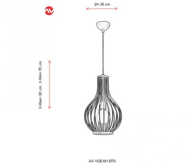Avonni AV-1520-M1-BTK Turkuaz Boyalı Modern Avize - 3