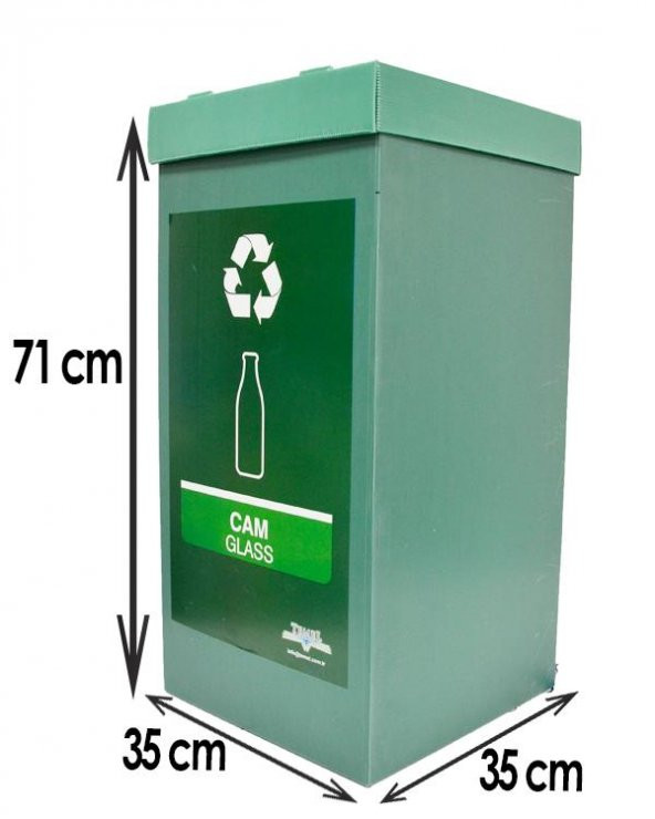 Geri Dönüşüm Kutusu - Sıfır Atık Kutusu Yeşil (CAM)
