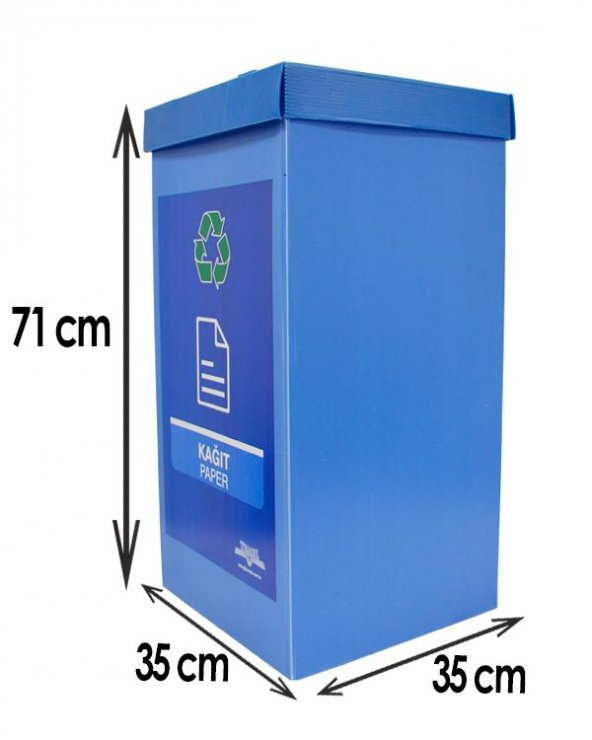 Geri Dönüşüm Kutusu - Sıfır Atık Kutusu Mavi (KAĞIT)