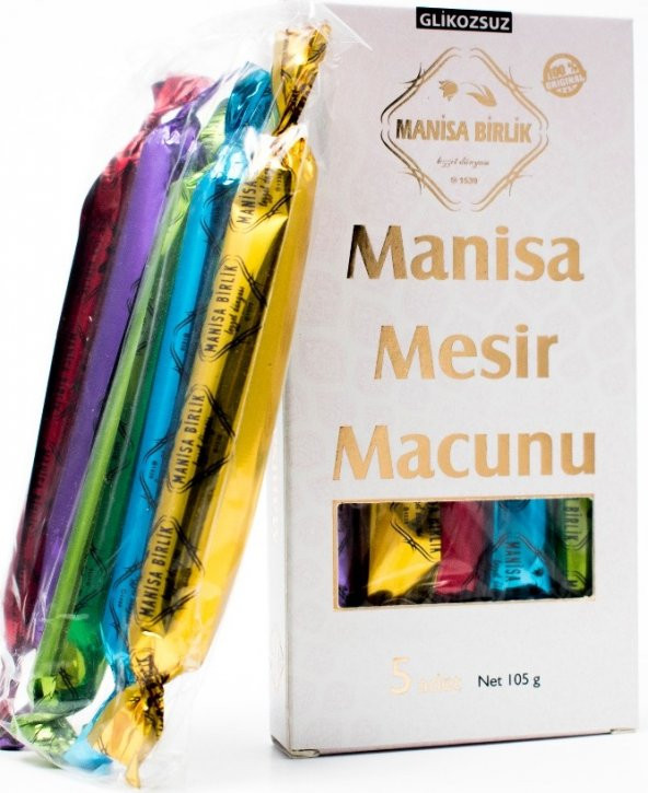 L MANİSA BİRLİK MESİR MACUNU GLİKOZSUZ 105 GR 5Lİ ÇUBUK