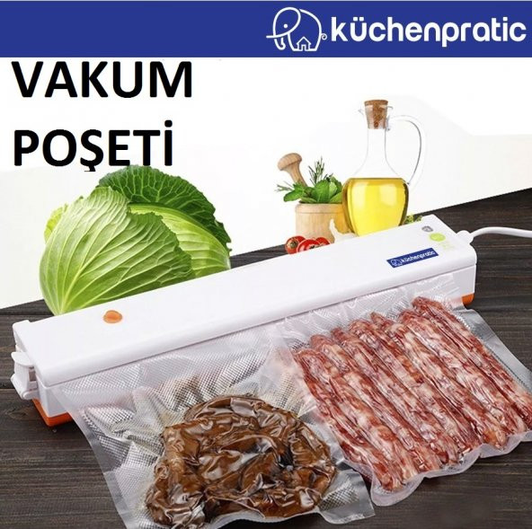 Küchen Pratic  30x40 Tırtıklı Vakum Poşeti, 100 Adet Desenli Vakum Naylonu