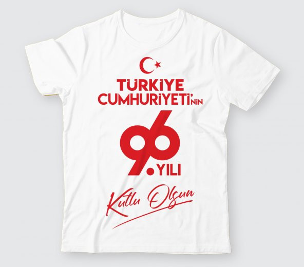 TCB002 - Baskılı T-Shirt Cumhuriyet Bayramı Tişört Dizayn 29 Ekim Tshirt Bastırmak Okul İçin Toplu Tasarım Tişört