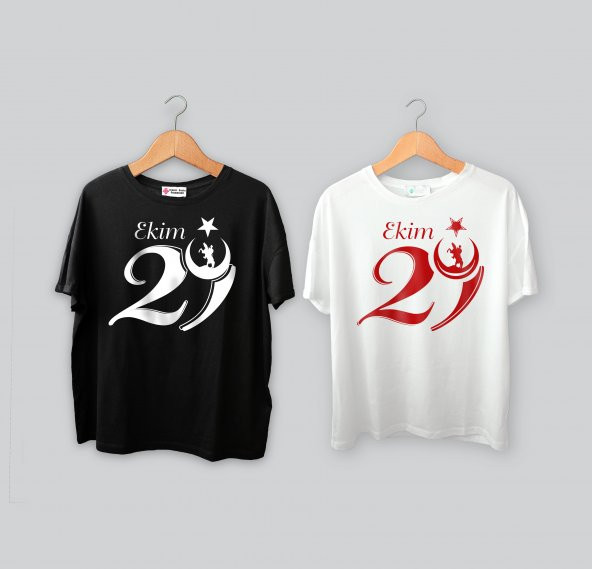 TCB005 - Baskılı T-Shirt Cumhuriyet Bayramı Tişört Dizayn 29 Ekim Tshirt Bastırmak Okul İçin Toplu Tasarım Tişört - 2