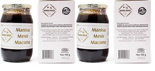 MESİR  BİRLİK MESİR MACUNU 420 GR CAM KAVANOZ 2 Lİ SET 420GR2AD840 GR