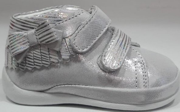 Pappikids227 Gümüş Ortopedik Deri Kız Çocuk İlk Adım Ayakkabısı Kışlık Bot